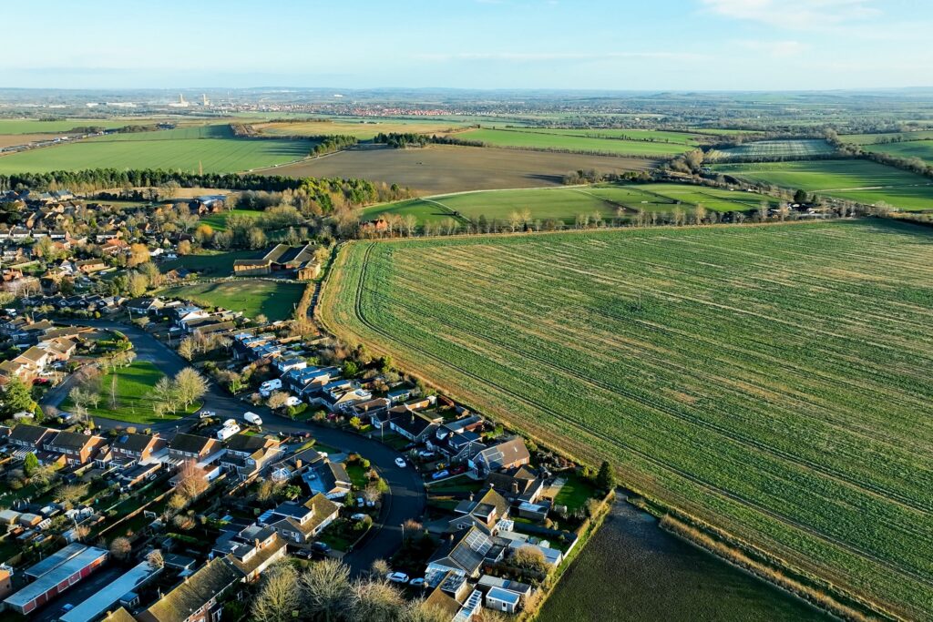 Drone photography - village and fields