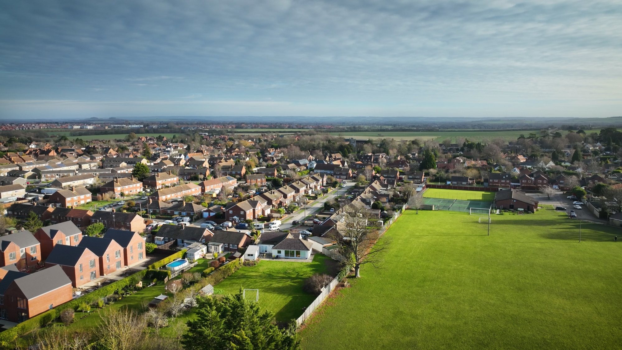 Drone photography - housing and fields